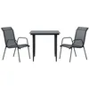 Image de vidaXL Ensemble à manger de jardin 3 pcs noir textilène et acier3200682