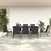Image de vidaXL Ensemble à manger de jardin 9 pcs noir textilène et acier