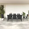Image de vidaXL Ensemble à manger de jardin 9 pcs noir textilène et acier