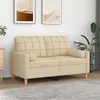 Image de vidaXL Canapé 2 places avec oreillers décoratifs crème 120 cm tissu3200776