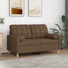 Image de vidaXL CanapÃ© 2 places avec oreillers dÃ©coratifs marron 120 cm tissu