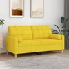 Image de vidaXL Canapé 2 places avec oreillers jaune clair 140 cm tissu3200787