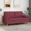 Image de vidaXL Canapé 2 places avec oreillers bordeaux 140 cm tissu3200788