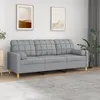 Image de vidaXL CanapÃ© 3 places avec oreillers gris clair 180 cm tissu