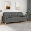 Image de vidaXL CanapÃ© 3 places avec oreillers gris foncÃ© 180 cm tissu