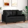 Image de vidaXL Canapé 2 places avec oreillers décoratifs noir 120cm similicuir3200798