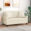 Image de vidaXL CanapÃ© 2 places avec oreillers crÃ¨me 120 cm similicuir