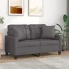 Image de vidaXL Canapé 2 places avec oreillers gris 120 cm similicuir3200800