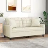 Image de vidaXL CanapÃ© 2 places avec oreillers crÃ¨me 140 cm similicuir