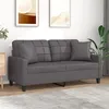 Image de vidaXL Canapé 2 places avec oreillers décoratifs gris 140cm similicuir3200805
