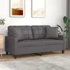 Image de vidaXL CanapÃ© 2 places avec oreillers dÃ©coratifs gris 140cm similicuir