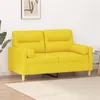 Image de vidaXL Canapé 2 places avec oreillers jaune clair 120 cm tissu3200818