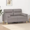 Image de vidaXL Canapé 2 places avec oreillers décoratifs taupe 120 cm tissu3200820