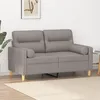 Image de vidaXL CanapÃ© 2 places avec oreillers dÃ©coratifs taupe 120 cm tissu