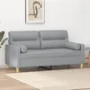 Image de vidaXL Canapé 2 places avec oreillers gris clair 140 cm tissu3200821