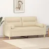 Image de vidaXL Canapé 2 places avec oreillers décoratifs crème 140 cm tissu3200823