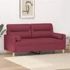 Image de vidaXL Canapé 2 places avec oreillers bordeaux 140 cm tissu3200827