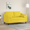 Image de vidaXL Canapé 2 places avec oreillers jaune clair 120 cm tissu3200842