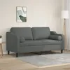 Image de vidaXL CanapÃ© 2 places avec oreillers gris foncÃ© 140 cm tissu