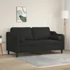 Image de vidaXL CanapÃ© 2 places avec oreillers dÃ©coratifs noir 140 cm tissu