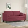 Image de vidaXL Canapé 2 places avec oreillers bordeaux 140 cm tissu3200851