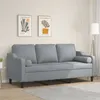 Image de vidaXL Canapé 3 places avec oreillers gris clair 180 cm tissu3200853