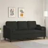 Image de vidaXL Canapé 3 places avec oreillers décoratifs noir 180 cm tissu
