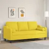 Image de vidaXL Canapé 3 places avec oreillers jaune clair 180 cm tissu3200858