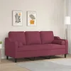 Image de vidaXL Canapé 3 places avec oreillers décoratifs bordeaux 180 cm tissu