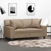 Image de vidaXL Canapé 2 places avec oreillers cappuccino 120 cm similicuir3200865
