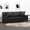 Image de vidaXL Canapé 2 places avec oreillers décoratifs noir 140cm similicuir3200866