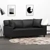 Image de vidaXL CanapÃ© 2 places avec oreillers dÃ©coratifs noir 140cm similicuir