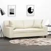 Image de vidaXL Canapé 2 places avec oreillers crème 140 cm similicuir
