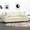 Image de vidaXL CanapÃ© 2 places avec oreillers crÃ¨me 140 cm similicuir