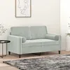 Image de vidaXL vidaXL Canapé 2 places avec oreillers gris clair 120 cm velours
