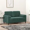 Image de vidaXL Canapé 2 places avec oreillers vert foncé 120 cm velours