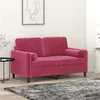 Image de vidaXL Canapé 2 places avec oreillers bordeaux 120 cm velours3200875