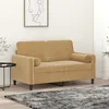 Image de vidaXL CanapÃ© 2 places avec oreillers dÃ©coratifs brun 120 cm velours