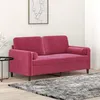 Image de vidaXL Canapé 2 places avec oreillers bordeaux 140 cm velours3200885