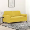 Image de vidaXL Canapé 2 places avec oreillers décoratifs jaune 140 cm velours3200887