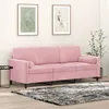Image de vidaXL CanapÃ© 3 places avec oreillers dÃ©coratifs rose 180 cm velours