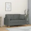 Image de vidaXL Canapé 2 places avec oreillers gris foncé 120 cm tissu3200902