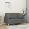 Image de vidaXL CanapÃ© 2 places avec oreillers gris foncÃ© 120 cm tissu