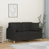 Image de vidaXL Canapé 2 places avec oreillers décoratifs noir 120 cm tissu3200905