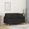 Image de vidaXL Vidaxl Canapé 2 Places Avec Oreillers Décoratifs Noir 120 Cm Tissu