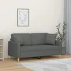 Image de vidaXL Canapé 2 places avec oreillers gris foncé 140 cm tissu3200910