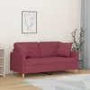 Image de vidaXL Canapé 2 places avec oreillers bordeaux 140 cm tissu