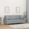 Image de vidaXL Canapé 3 places avec oreillers gris clair 180 cm tissu3200917