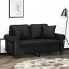 Image de vidaXL Canapé 2 places avec oreillers décoratifs noir 120cm similicuir3200925