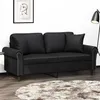 Image de vidaXL Canapé 2 places avec oreillers décoratifs noir 140cm similicuir3200930